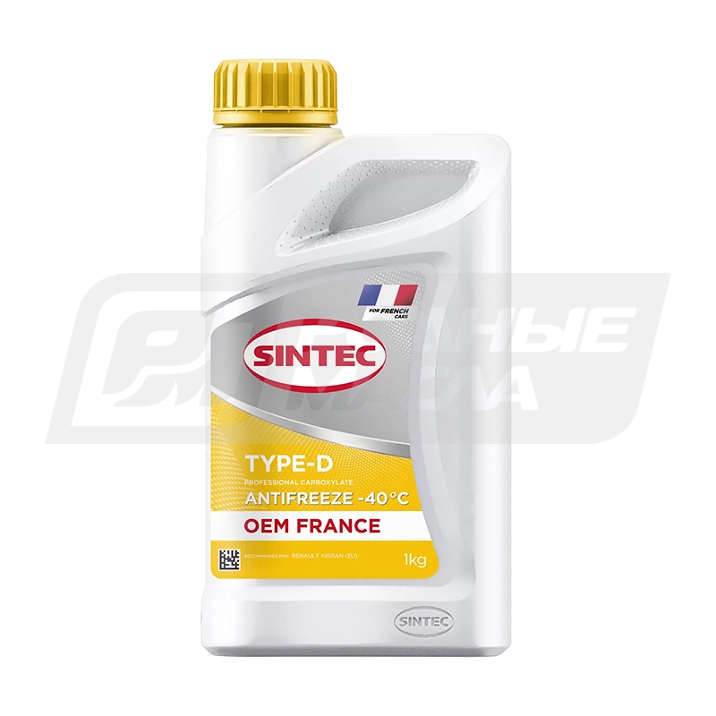 SINTEC Antifreeze OEM France Type-D Yellow -40, 1кг 6145013